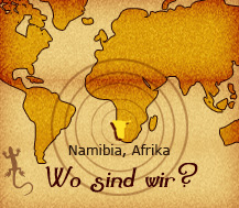 Zeigt die Namibiakarte und Lage der Combumbi Jagdfarm